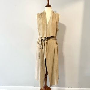 Runaway Faux Suede Vest Wrap Duster